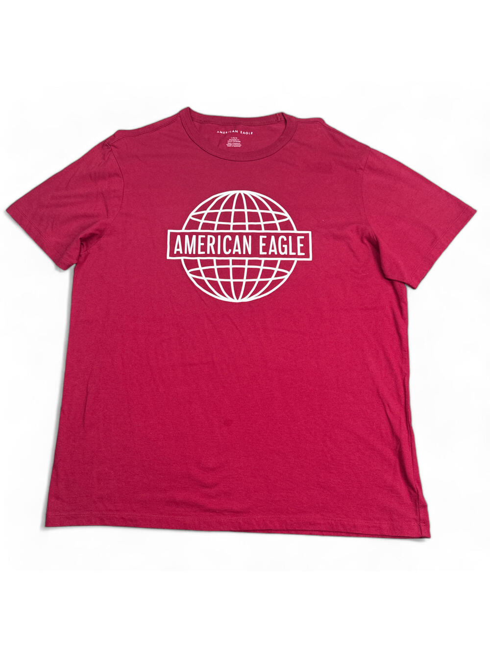American Eagle T Shirt Mens Size Large Red Big Logo Short Sleeve Crew Neck
